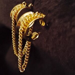 Elegant Gold Chain Hoop Earrings